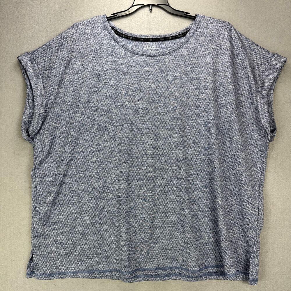 Zelos Top Women's 3X Plus Navy Performance Athleisure Workout Fitness Gym Active